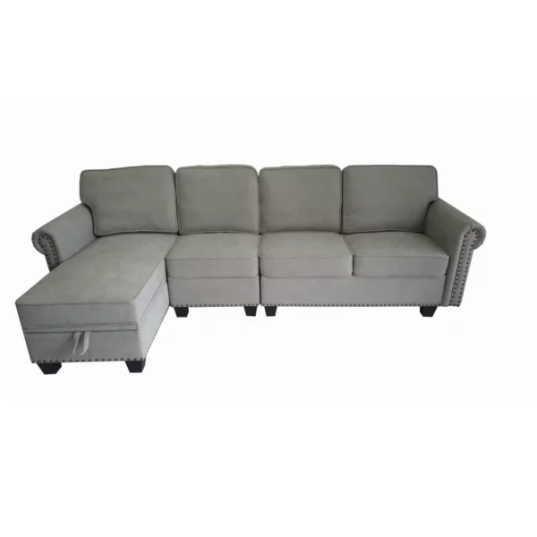 High quality chaise sofa manufacturer Multifunction Reversible Sectional lounger Couch Sofa with Storage Chaise