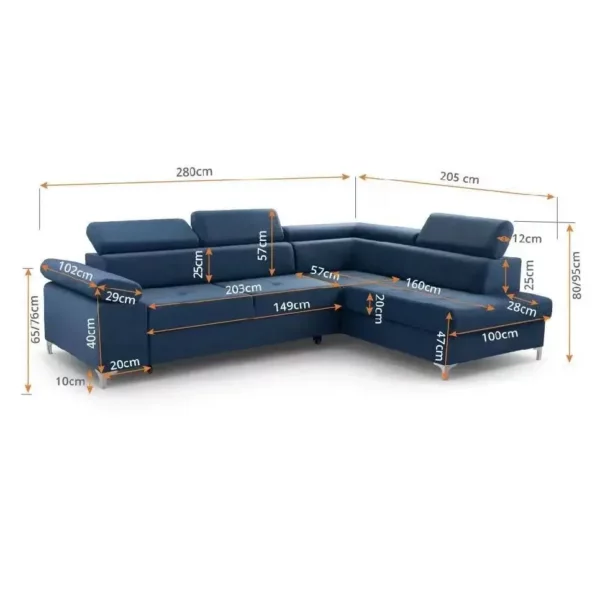 High quality L Shape Sofa Multifunction Sectional lounger Couch Sofa