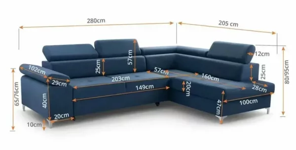 High quality L Shape Sofa Multifunction Sectional lounger Couch Sofa - Image 2