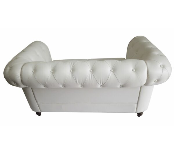 Modern PU Leather 2 Seater Sofa Couch High Quality Accent Chair Classic Tufted Button and Nailhead Rolled Arm for Office Living Room - Image 3