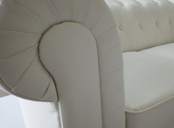 Modern PU Leather 2 Seater Sofa Couch High Quality Accent Chair Classic Tufted Button and Nailhead Rolled Arm for Office Living Room - Image 6