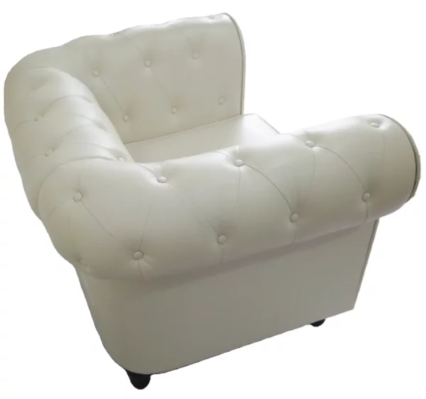 Luxury PU Leather Single Seater Sofa Chair Couch Accent Chair Classic Tufted Button and Nailhead Rolled Arm for Office Living Room - Image 2