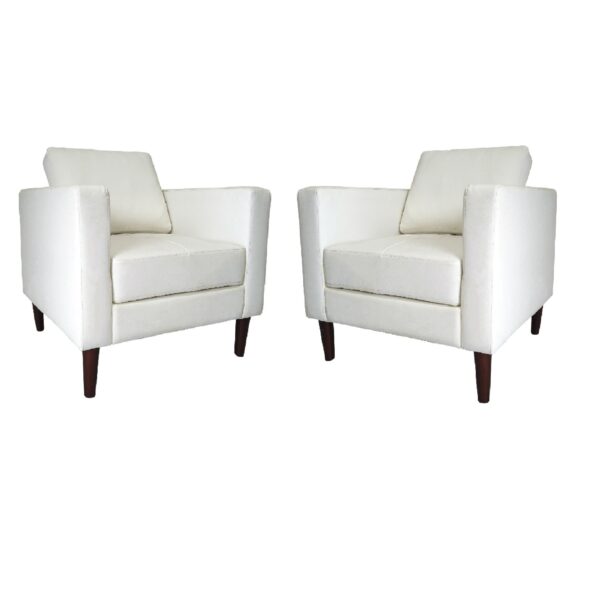 Leather Sofa Chair Living Room Bedroom Chairs, Comfy Reading Chair Single Sofa for Adults, Suitable Small Spaces Office Couch, Easy Assembly - Image 2