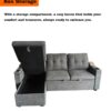 Velvet fabric Sectional L shaped sofabed with compressed cushion and storage space 1
