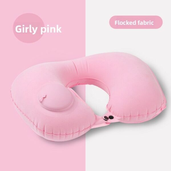 Lightweight Premium  U Shape Inflatable Air Pillow with Press Pump Premium PVC Material Travel Office Neck Cushion - Image 21