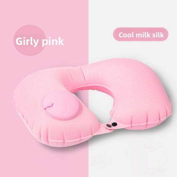 Lightweight Premium  U Shape Inflatable Air Pillow with Press Pump Premium PVC Material Travel Office Neck Cushion - Image 26