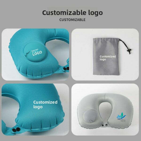 Lightweight Premium  U Shape Inflatable Air Pillow with Press Pump Premium PVC Material Travel Office Neck Cushion - Image 29