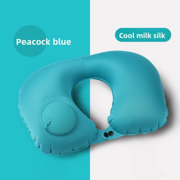 Lightweight Premium  U Shape Inflatable Air Pillow with Press Pump Premium PVC Material Travel Office Neck Cushion - Image 31