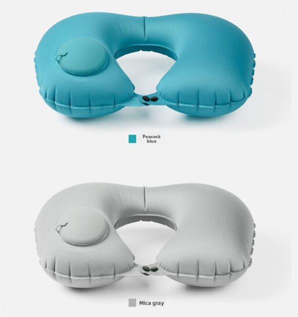 Lightweight Premium  U Shape Inflatable Air Pillow with Press Pump Premium PVC Material Travel Office Neck Cushion - Image 7