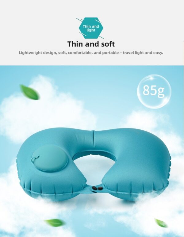 Lightweight Premium  U Shape Inflatable Air Pillow with Press Pump Premium PVC Material Travel Office Neck Cushion - Image 9