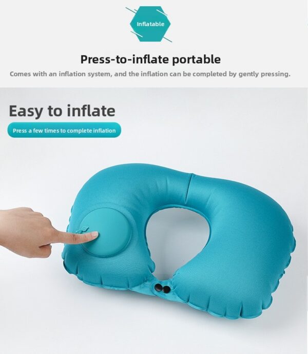 Lightweight Premium  U Shape Inflatable Air Pillow with Press Pump Premium PVC Material Travel Office Neck Cushion - Image 11