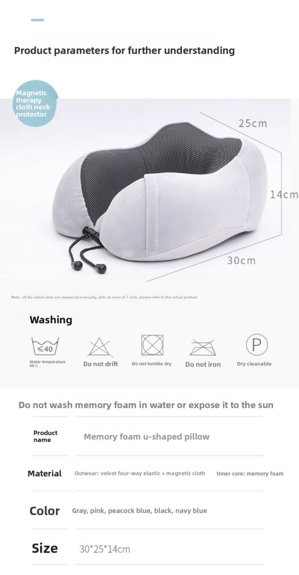 High Quality U-Shape Memory Pillow Eco-Friendly Slow Rebound Skin-friendly Foam Neck Support for Travel Office - Image 12