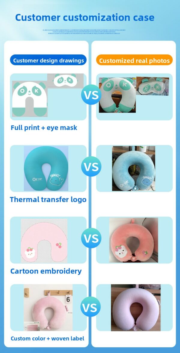 High Quality U-Shape Memory Pillow Eco-Friendly Slow Rebound Skin-friendly Foam Neck Support for Travel Office - Image 17