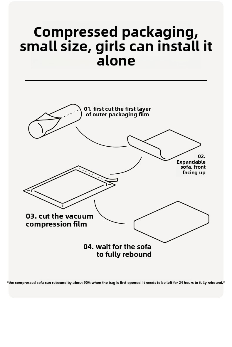 Vacuum packed high density sponge sofa bed 3