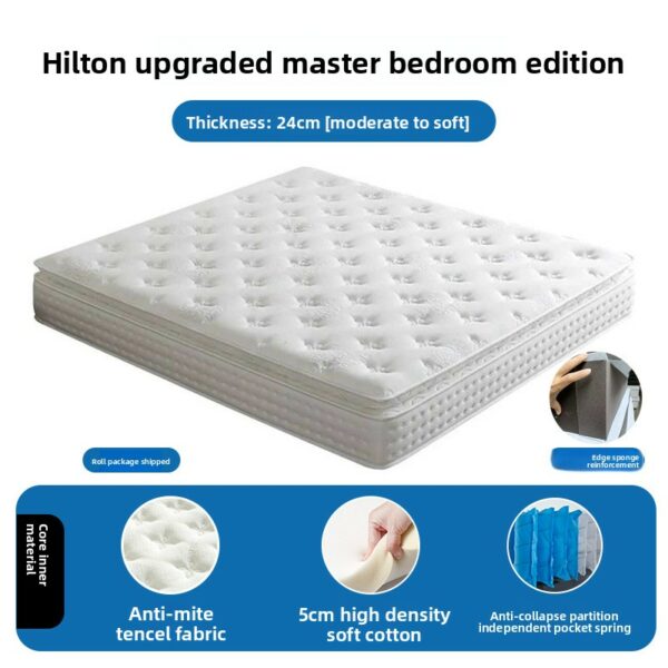 High Quality Luxury Five Star Hotel Style Natural Latex Mattress | Silent Pocket Spring, Anti-Mite & Glue-Free - Image 21
