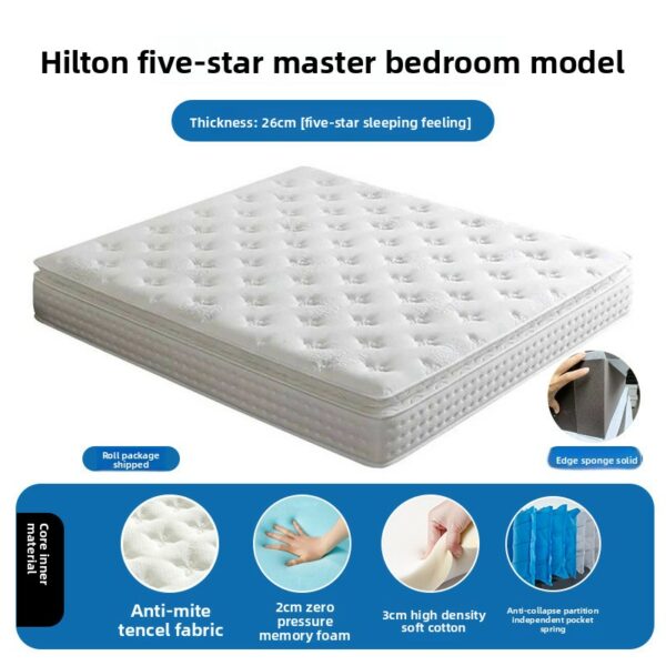 High Quality Luxury Five Star Hotel Style Natural Latex Mattress | Silent Pocket Spring, Anti-Mite & Glue-Free - Image 18