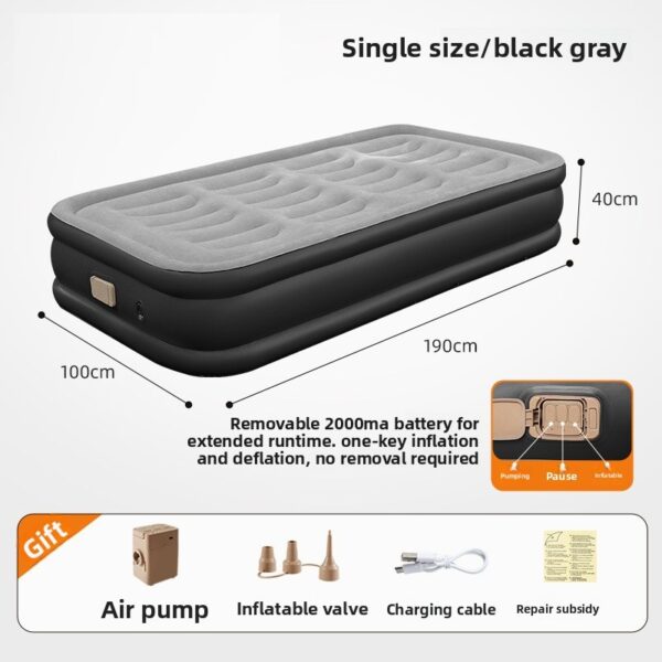 Wholesale Portable One-Click Self Inflatable Air Mattress Built-in Electric Pump Quick Inflating Hospital Bedroom Use Indoor - Image 6