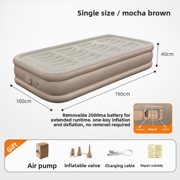 Wholesale Portable One-Click Self Inflatable Air Mattress Built-in Electric Pump Quick Inflating Hospital Bedroom Use Indoor - Image 2