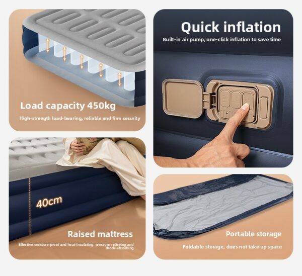 Wholesale Portable One-Click Self Inflatable Air Mattress Built-in Electric Pump Quick Inflating Hospital Bedroom Use Indoor - Image 19